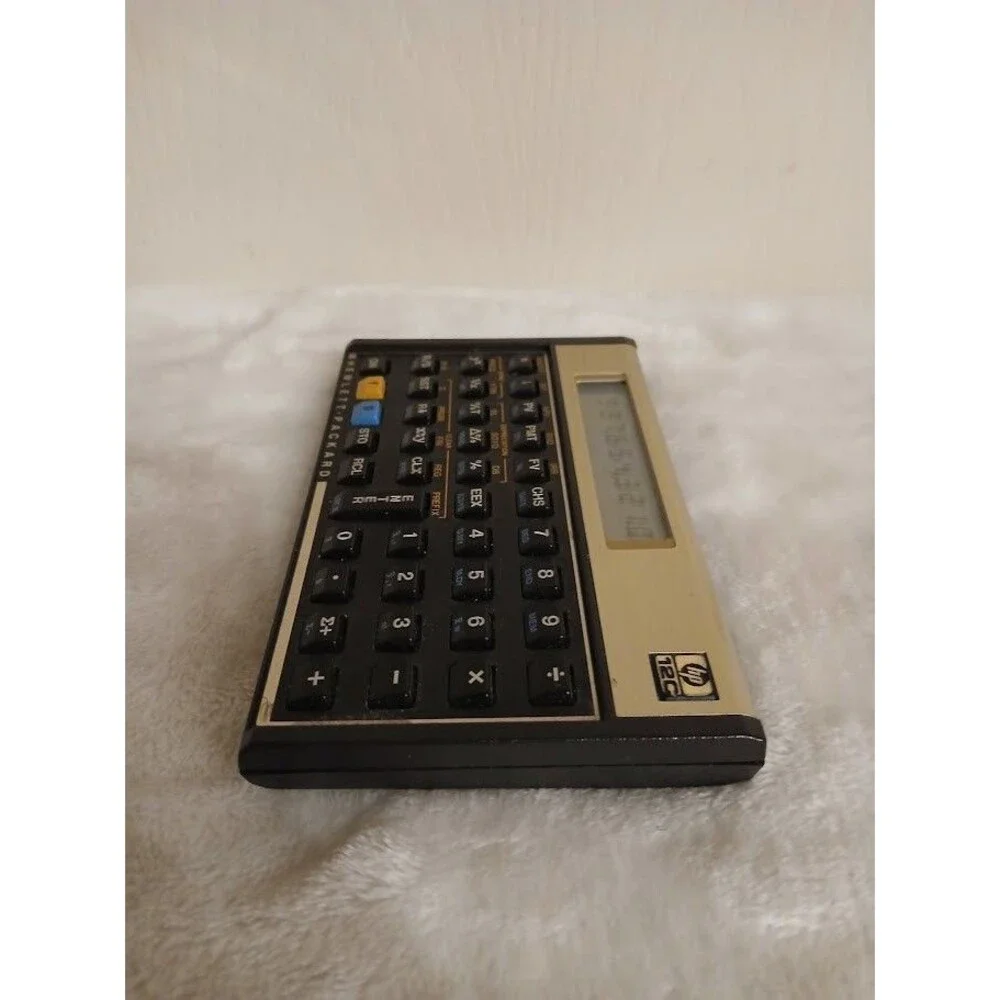 Vintage Hewlett Packard HP-12C Programmable Financial Calculator Works Gold Tone
